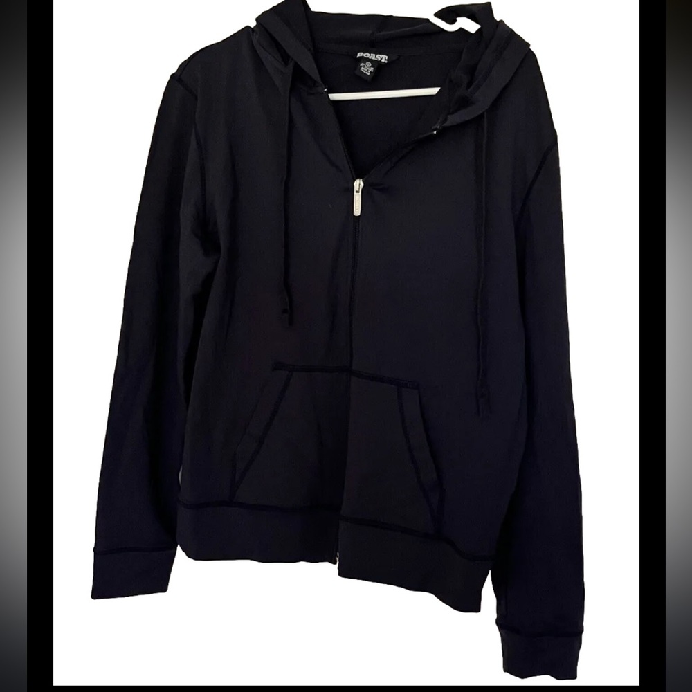 Boast Women's Zip Up Hooded Sweatshirt Navy Blue Stretch XL Tennis Active Soft